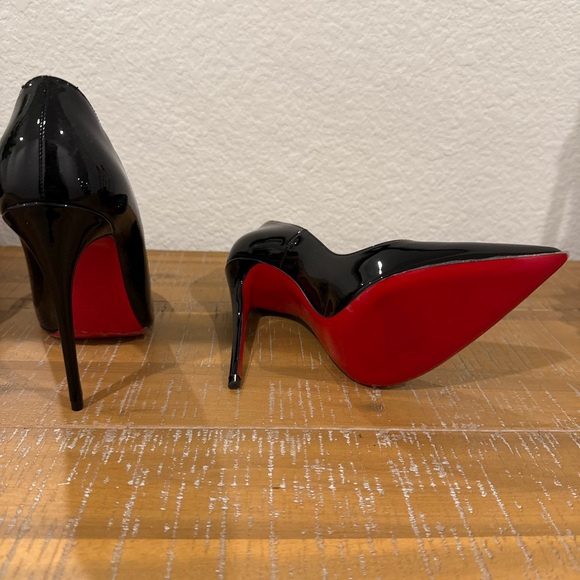 Christian Louboutin so Kate Black and Red Patent Heels - Picture 6 of 11
